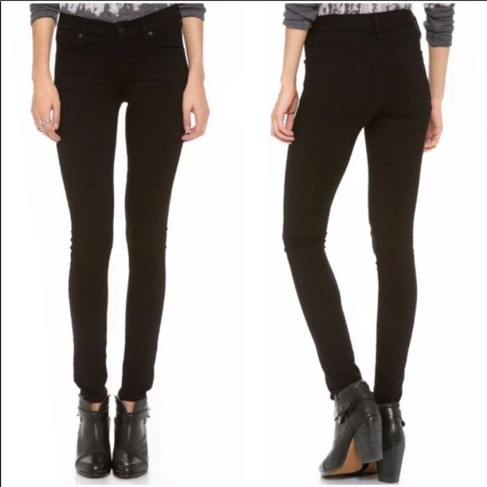 Agolde Collette black mid rise skinny jeans 24